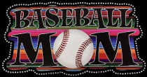Baseball Mom Rhinestones With Printed Vinyl