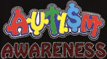 Autism Awareness Rhinestones With Printed Vinyl