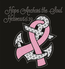 Hope Anchors The Soul Ribbon Rhinestones/Printed Vinyl