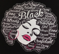 Natural Girl Words Pink Lips With Printed Vinyl