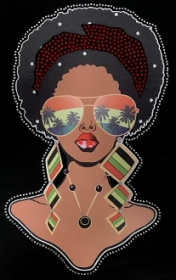 Bandanna Girl Rhinestones/Printed Vinyl