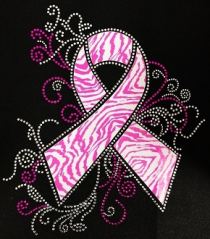 Pink Zebra Ribbon Rhinestones/Printed Vinyl