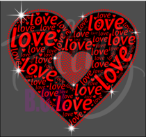 Love Heart Rhinestones/Printed Vinyl