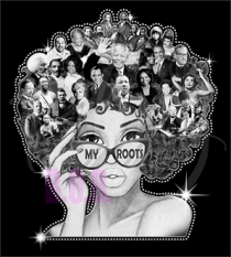 My Roots B/W Rhinestones/Printed Vinyl