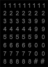 0.5" Arial Numbers Set