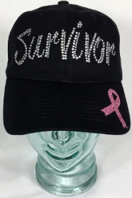 Survivor Glitter Ribbon Baseball Hat