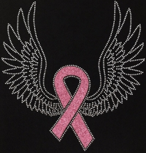 5'' Ribbon With Wings Glitter/Rhinestones