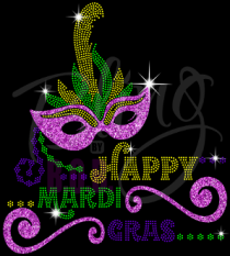 Happy Mardi Gras Rhinestones/Glitter