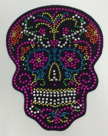Candy Skull Patch Pink