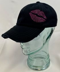 Pink Lips-Distressed Vintage Cotton Hat