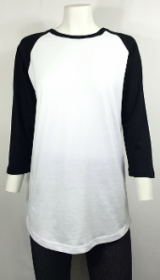Raglan Shirts White Body Black Sleeves