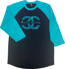 Christ Centered Black/Teal Raglan
