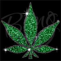 Marijuana Leaf CBD Rhinestones/Glitter