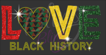 LOVE Black History Rhinestones/Glitter Yellow