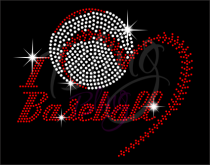 I Heart Baseball Stitches