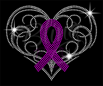 Crystal Heart Ribbon
