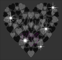 Heart With Small Hearts Black