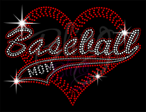 Baseball Mom Tail Heart