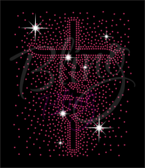 Faith Vertical Cross Sparkles Rose