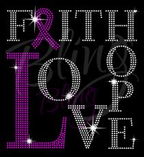 Faith Love Hope Ribbon Letters
