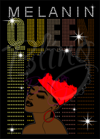 Melanin Queen Bandana Girl Rhinestones/Vinyl