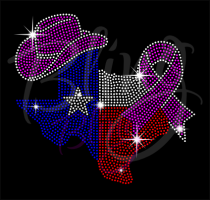Texas Map Pink Ribbon Hat