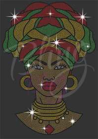 Traditional Girl Head Wrap Over Size Transfer