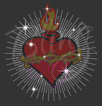 Sacred Heart Rhinestone Transfer