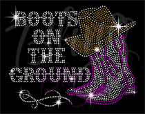 Boots On The Ground Rhinestone Transfer