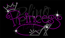 Princess Crown Small Rhinestone Transfer 