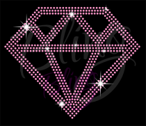 Large Diamond Light Pink 4mm Rhinestone Transfer