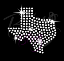 Texas Map Mini Rhinestone Transfer