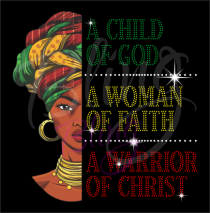 A Child Of God Half Face Rhinestones/Vinyl