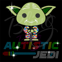 Autistic Jedi Rhinestones/Digital Print Vinyl