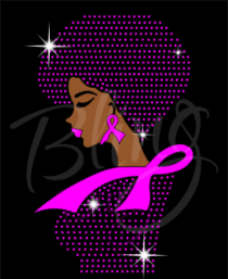 Natural Girl Profile Pink Ribbon Rhinestones/Vinyl