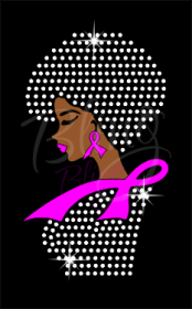 Natural Girl Profile Small Pink Ribbon Rhinestones/Vinyl (Clear)