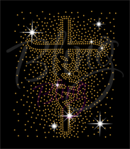 Faith Vertical Cross Sparkles Gold