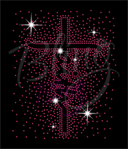 Faith Vertical Cross Sparkles Rose