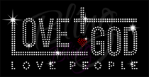 Love God Love People Rhinestone Transfer