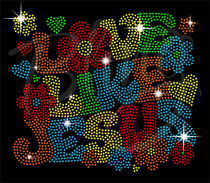 Love Like Jesus Multicolor Rhinestone Transfer
