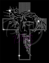 Christ Cross Rhinestone Transfer