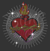 Sacred Heart Rhinestone Transfer