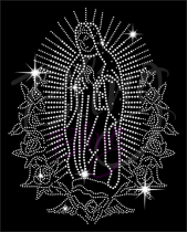 Virgin Mary Rhinestone Transfer