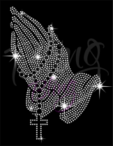 Praying Hands Rhinestone Transfer