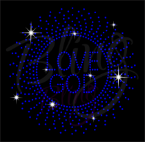 Love God Circle Royal Rhinestone Transfer