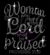 A Woman Who Fears The Lord Rhinestone Transfer