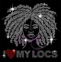 I Love My Locs Rhinestone Transfer