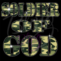 Soldier Of God Rhinestones/Printed Vinyl Transfer