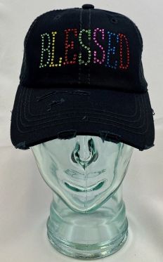 Blessed Multicolor-Distressed Vintage Cotton Hat