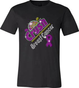 Crush Breast Cancer Bling T-Shirt